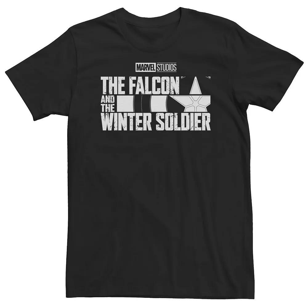 Big & Tall Marvel The Falcon And The Winter Soldier Shield Logo Tee, Men's, Size: 3XL Tall, Black Product Image