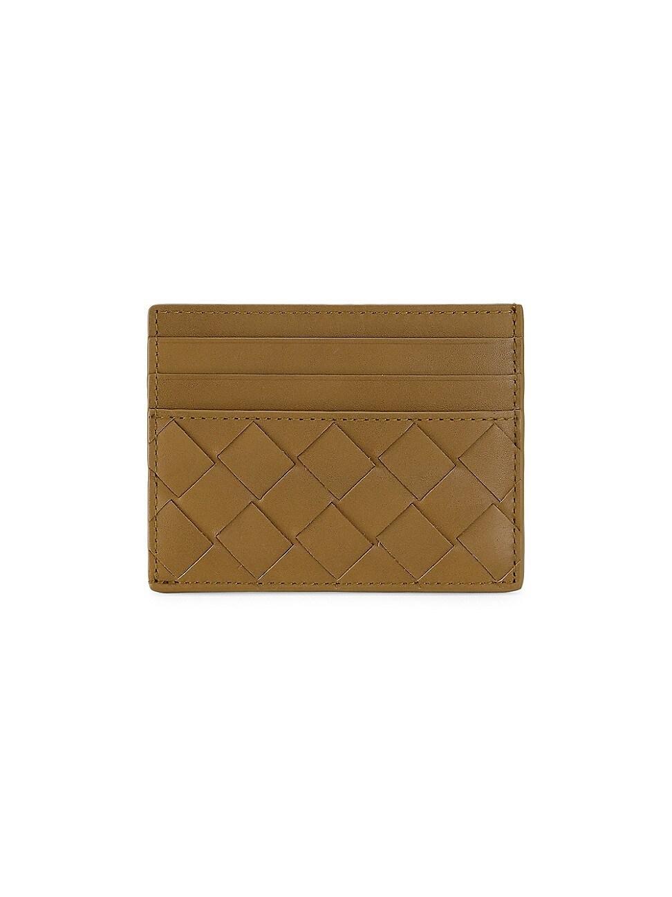 Mens Woven Leather Card Case Product Image