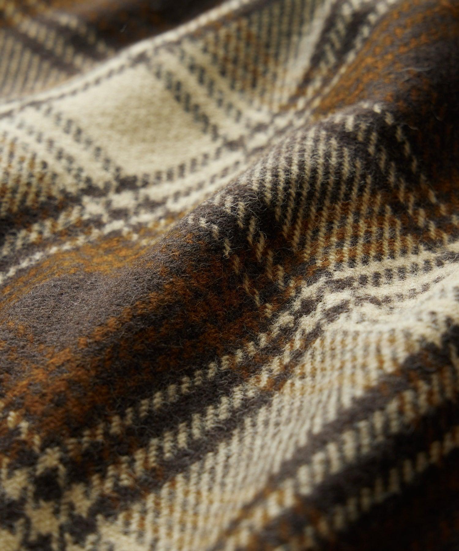 Italian Wool Walking Jacket in Brown Plaid Product Image