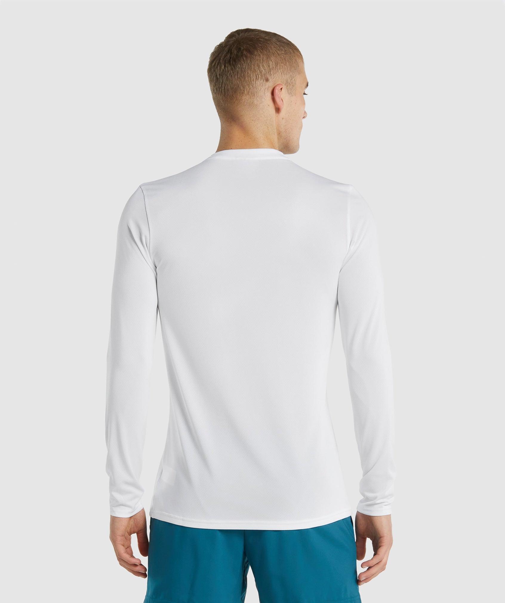 Gymshark Arrival Long Sleeve T-Shirt - White Male Product Image