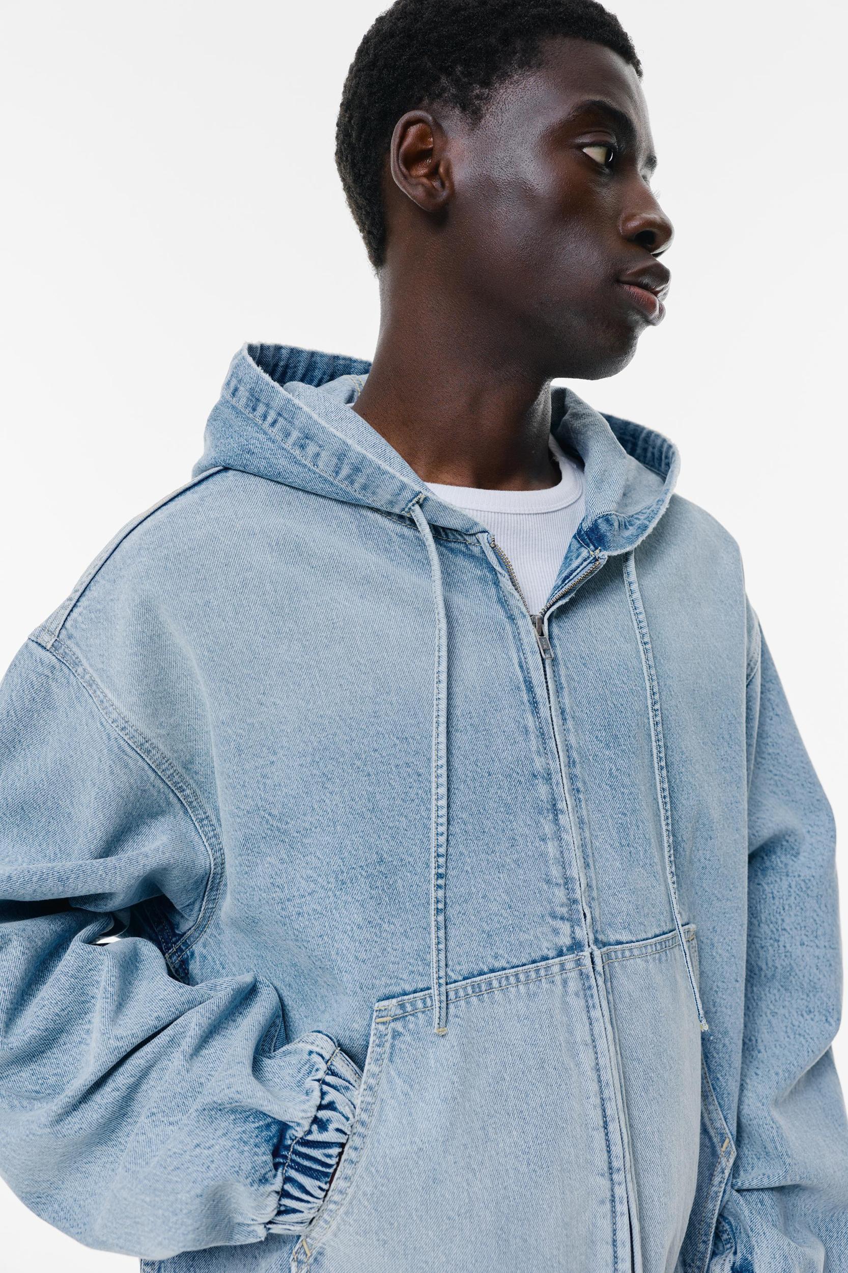 Denim hooded jacket Product Image
