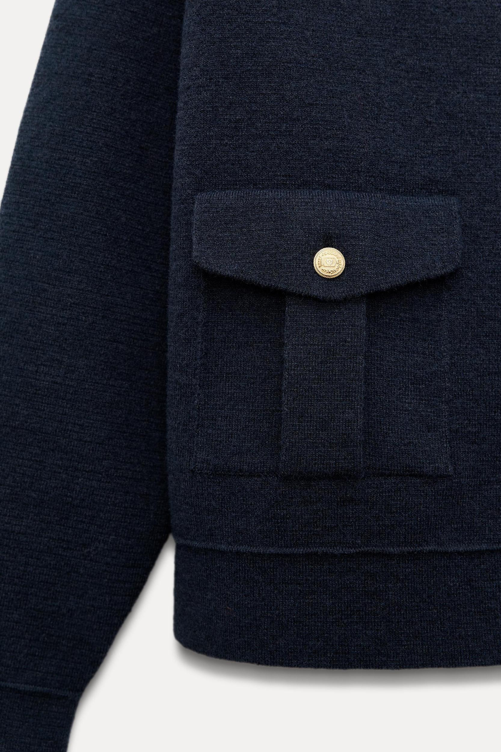 KNIT CARDIGAN WITH GOLDEN BUTTONS Product Image