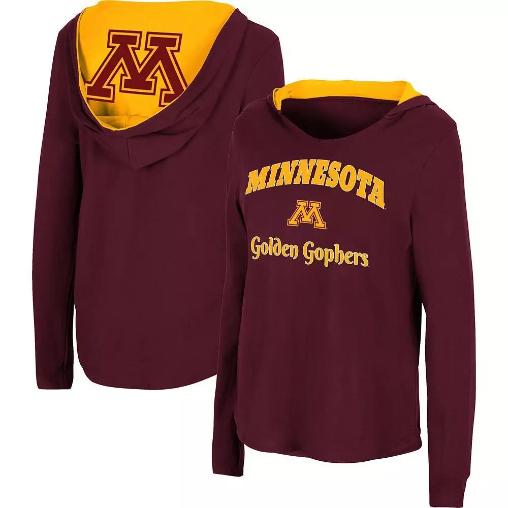 Women's Colosseum Maroon Minnesota Golden Gophers Catalina Hoodie Long Sleeve T-Shirt, Size: Medium, Red Product Image