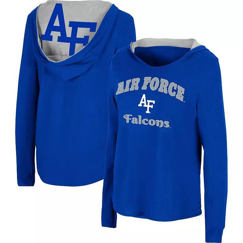 Womens Colosseum Royal Air Force Falcons Catalina Hoodie Long Sleeve T-Shirt Product Image