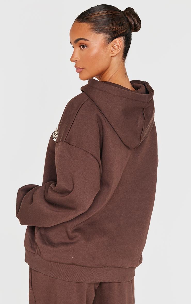 Chocolate Contrast Studio Archives Embroidered Zip Through Hoodie Product Image