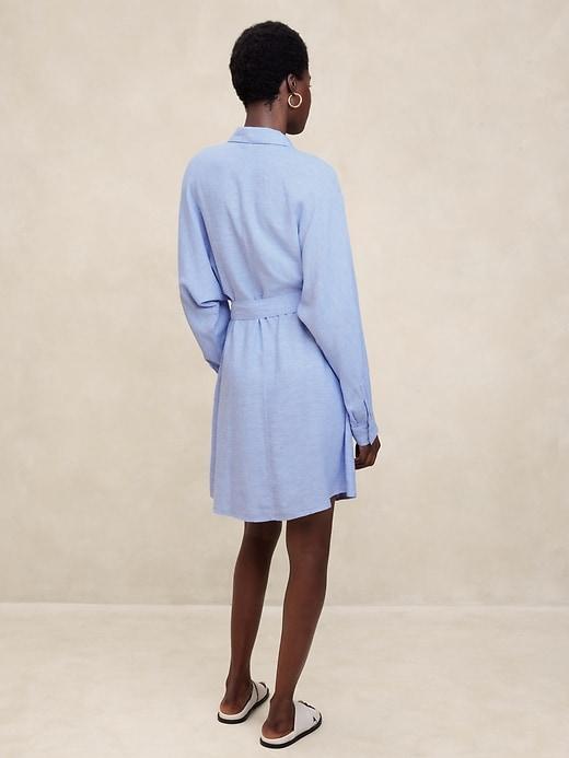 Linen-Blend Utility Mini Shirtdress Product Image