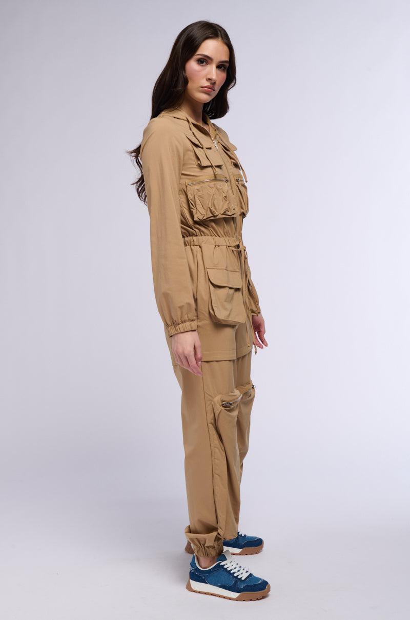 PENNY HOODED CARGO JUMPSUIT Product Image