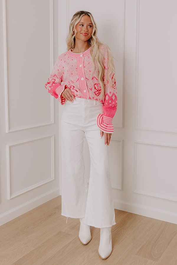 The Chloe Midrise Wide Leg Jean in White Product Image