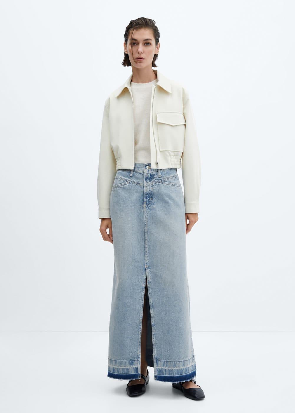 Mango Womens Denim Long Skirt Product Image