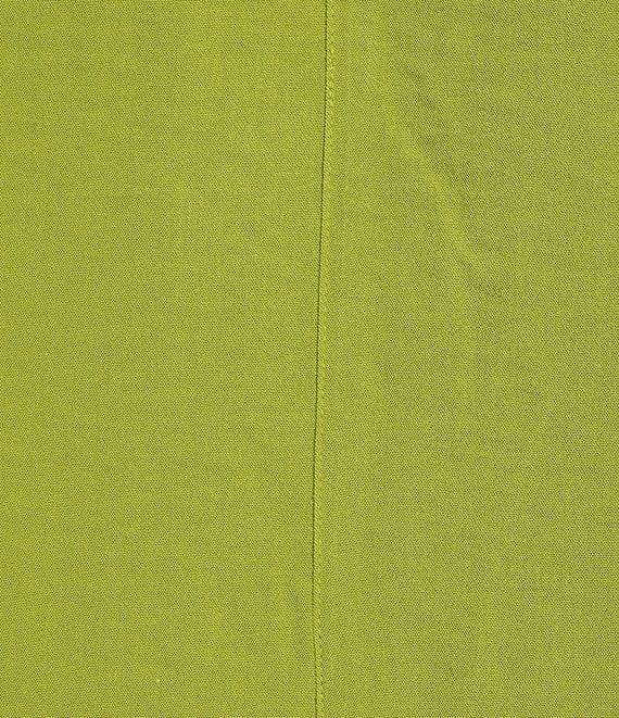 Ali Miles Petite Size Woven Solid Wire Collar 3/4 Sleeve Pleated Hem Button Front Tunic Product Image