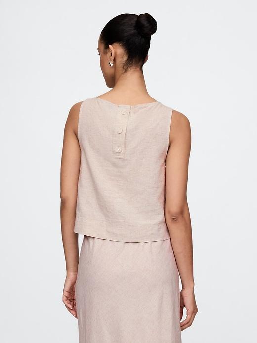 Linen-Blend Shell Tank Top Product Image