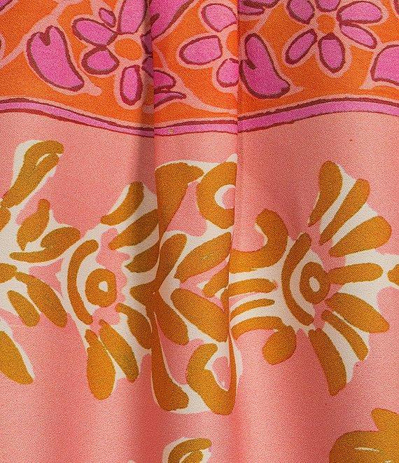 Alex Marie Piper Twill Floral Print Point Collar Long Sleeve Button Front Coordinating Top Product Image