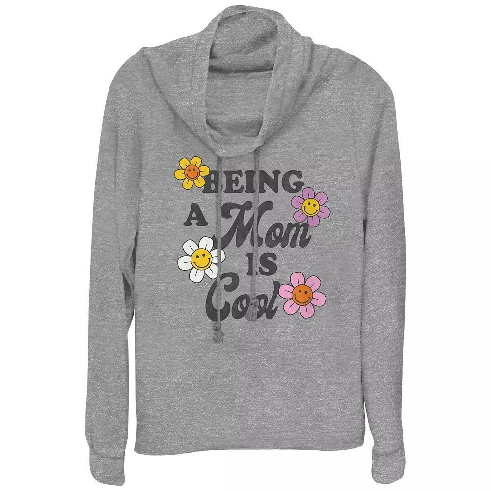 Women's Being A Mom Is Cool Cowlneck Graphic Lightweight Long Sleeve, Girl's,  Product Image