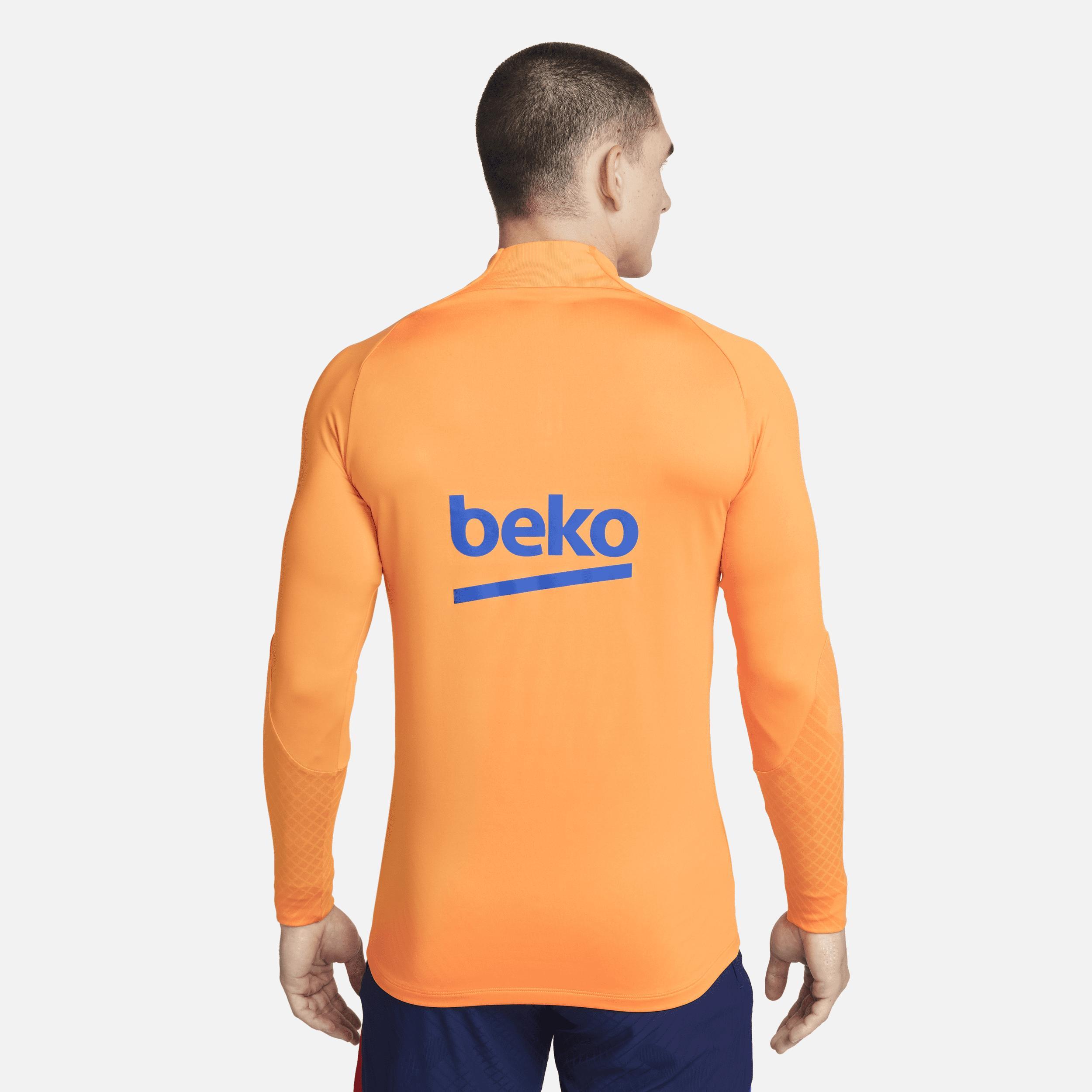 Mens Nike Orange Barcelona 2021/22 Strike Drill Raglan Quarter-Zip Long Sleeve Top Product Image