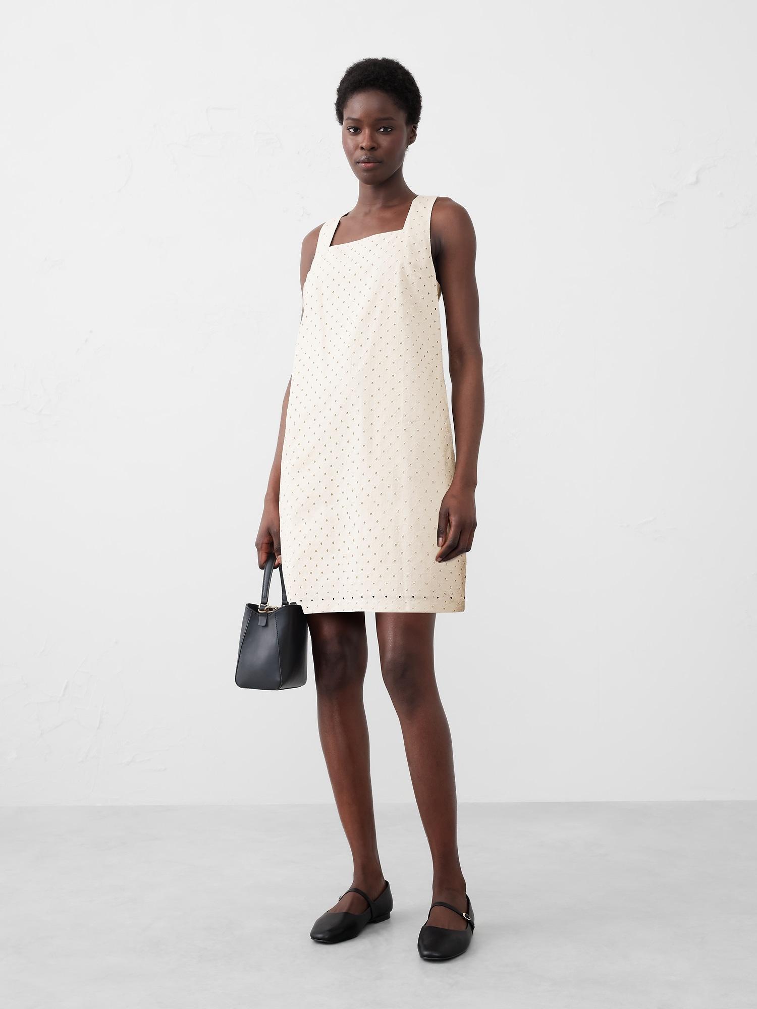 Eyelet Mini Shift Dress Product Image