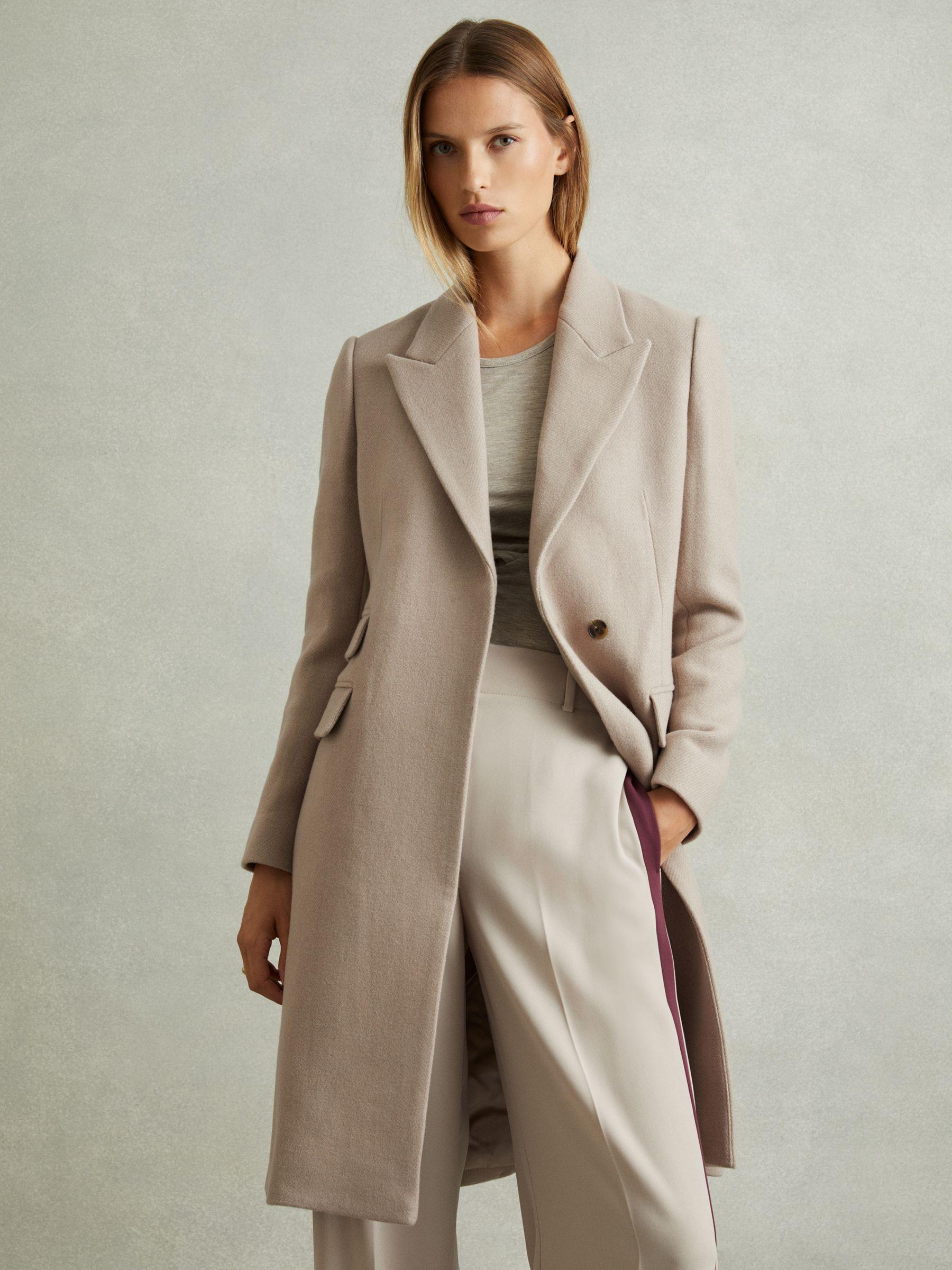 Wool-Blend Coat in Stone Product Image