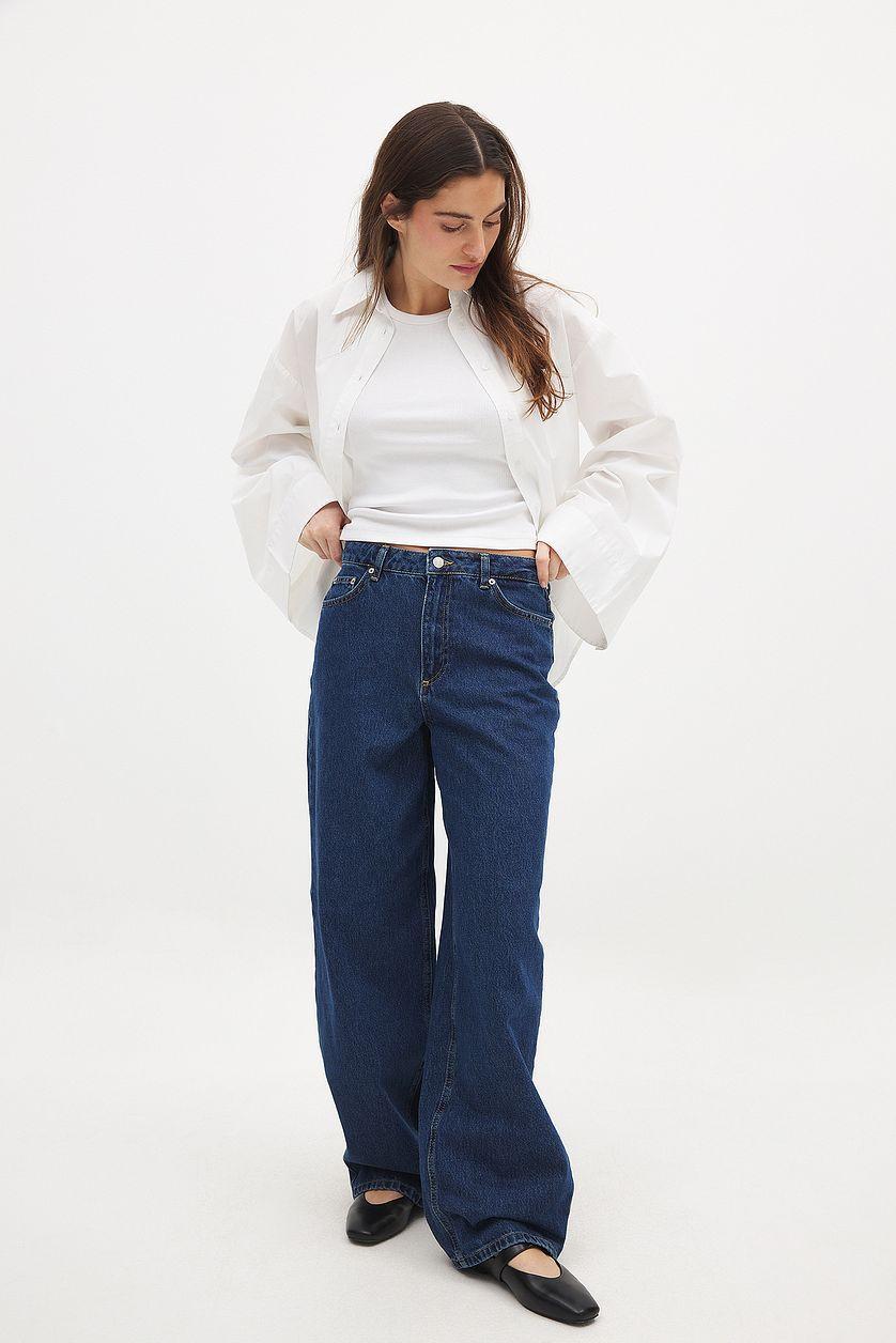 Loose Low Waist Long Jeans Product Image