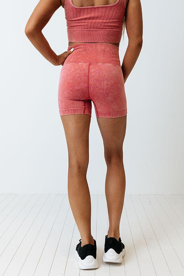 Doing The Most High Waist Biker Shorts in Rose Product Image