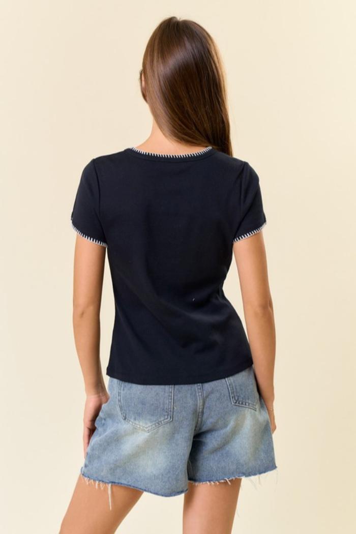 Contrast Stitching Shirt Product Image