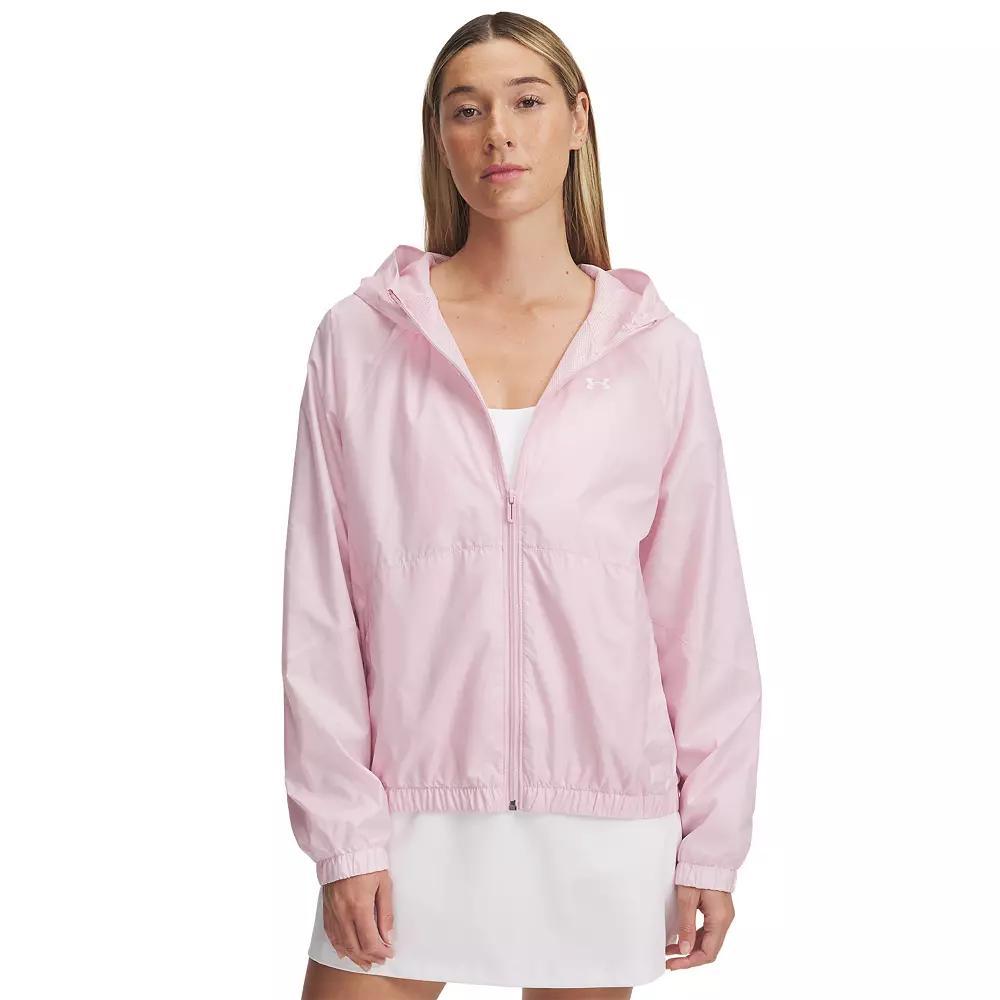 Women's Under Armour Rival Full-Zip Windbreaker Jacket, Size: Small, Prime Pink Product Image