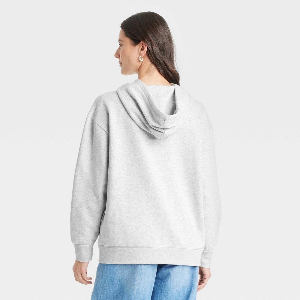 Women's Leisure Studio Oversized Hooded Sweatshirt - Universal Thread™ Gray XL Product Image