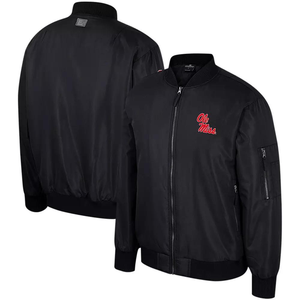 Men's Colosseum Black Arkansas Razorbacks Full-Zip Bomber Jacket,  Product Image