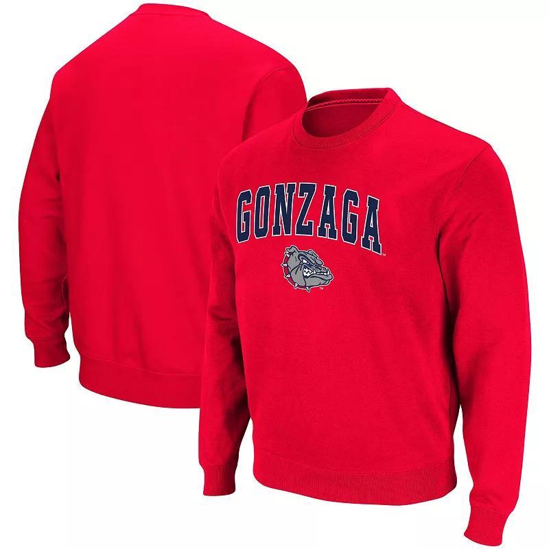 Mens Colosseum Navy Dayton Flyers Arch & Logo Tackle Twill Pullover Sweatshirt Day Blue Product Image