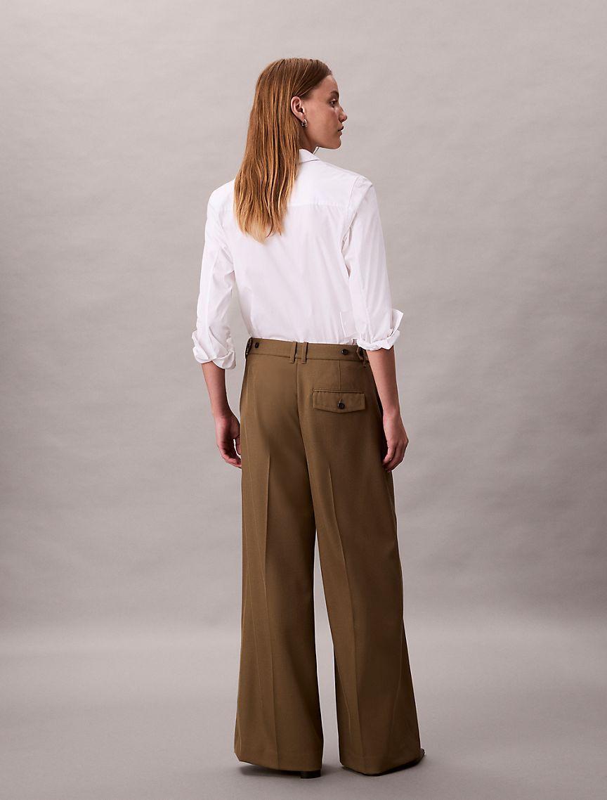 Wool Gabardine Wide Leg Trouser Product Image
