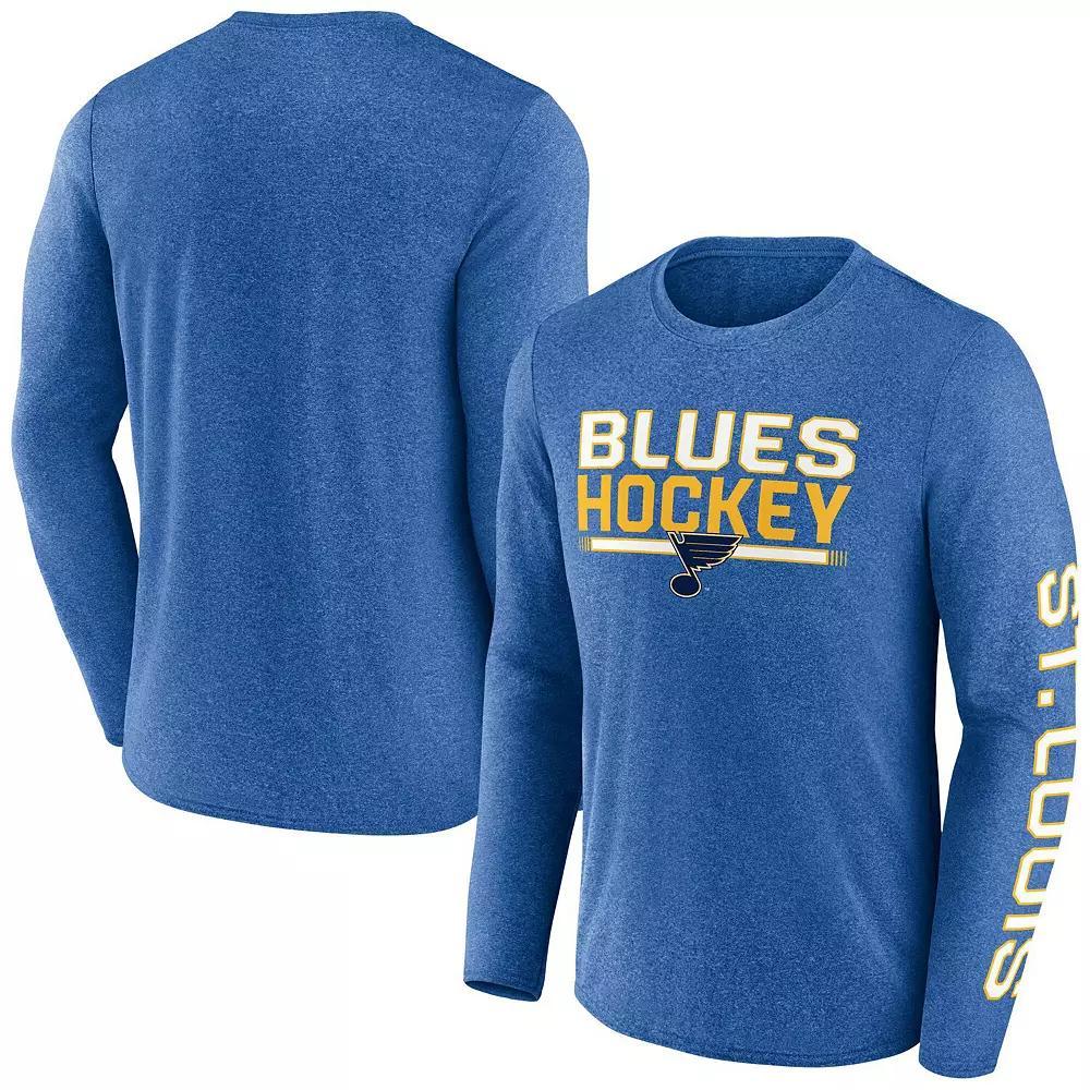 Men's Fanatics Heather Blue St. Louis Blues Sweep Iconic Synthetic Long Sleeve T-Shirt,  Product Image