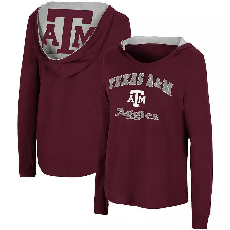 Womens Colosseum Maroon Texas A&M Aggies Catalina Hoodie Long Sleeve T-Shirt Product Image