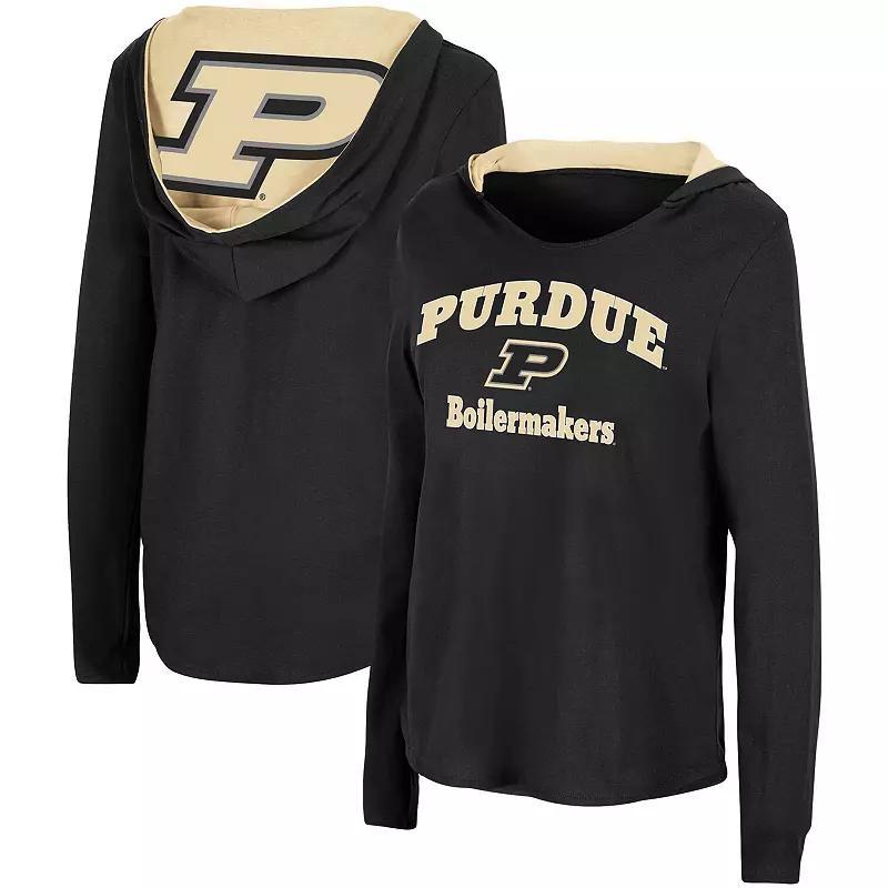 Womens Colosseum Purdue Boilermakers Catalina Hoodie Long Sleeve T-Shirt Product Image