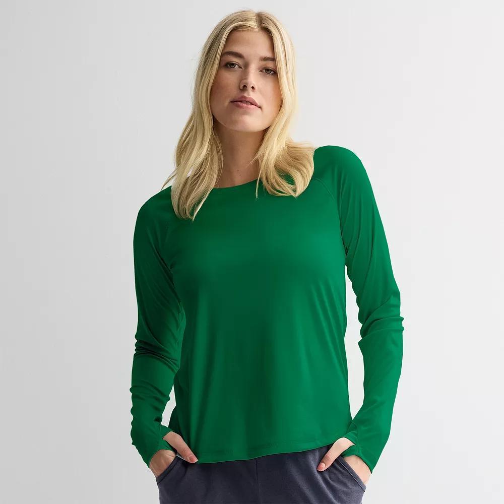 Women's Tek Gear® Dry Tek Long Sleeve Tee, Size: XXL, Rugged Green Product Image