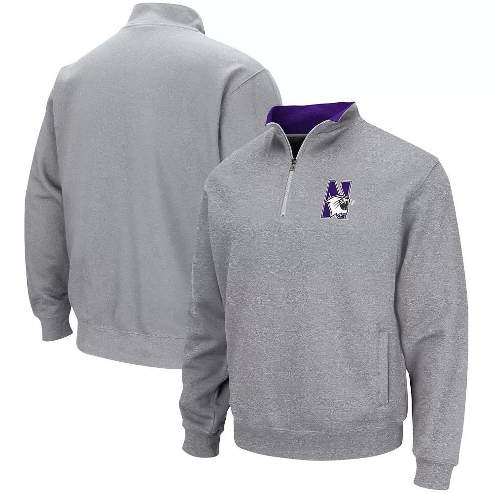Men's Colosseum Heathered Gray Auburn Tigers Tortugas Team Logo Quarter-Zip Jacket,  Product Image