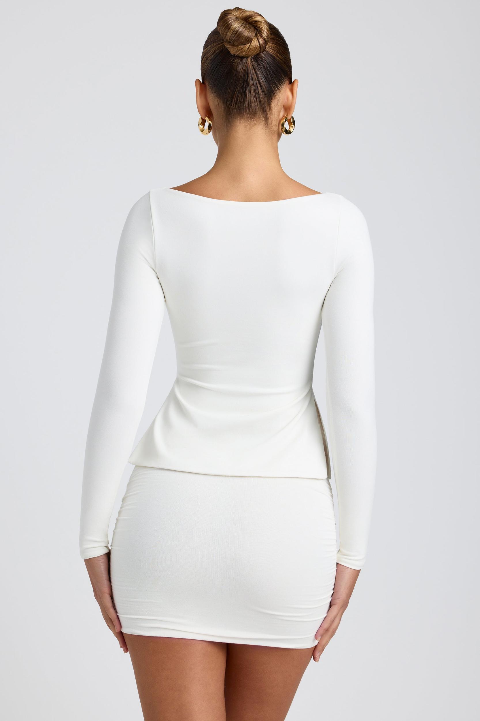 Modal Sweetheart-Neck Top in White Product Image