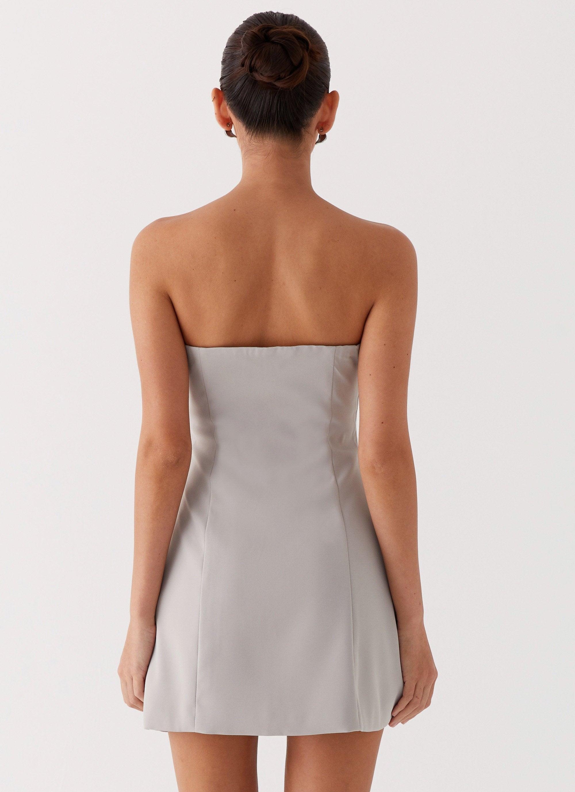 Ayanna Strapless Mini Dress - Grey Product Image