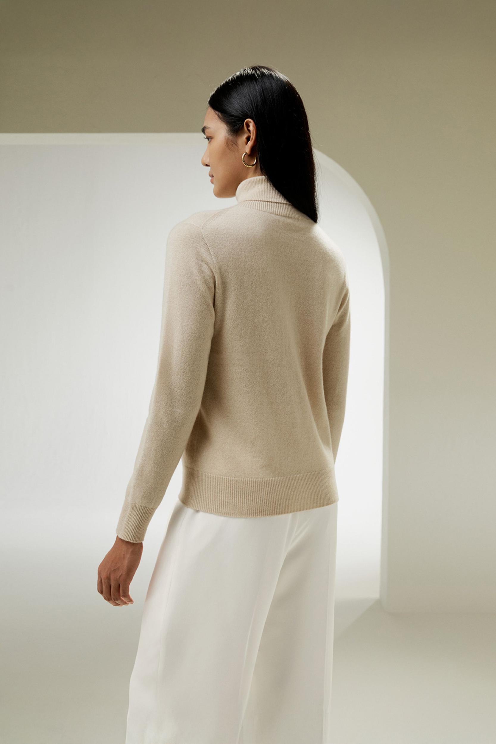 LILYSILK 100% Cashmere Sweater Women Turtleneck Design Wardrobe Must-have Black Product Image