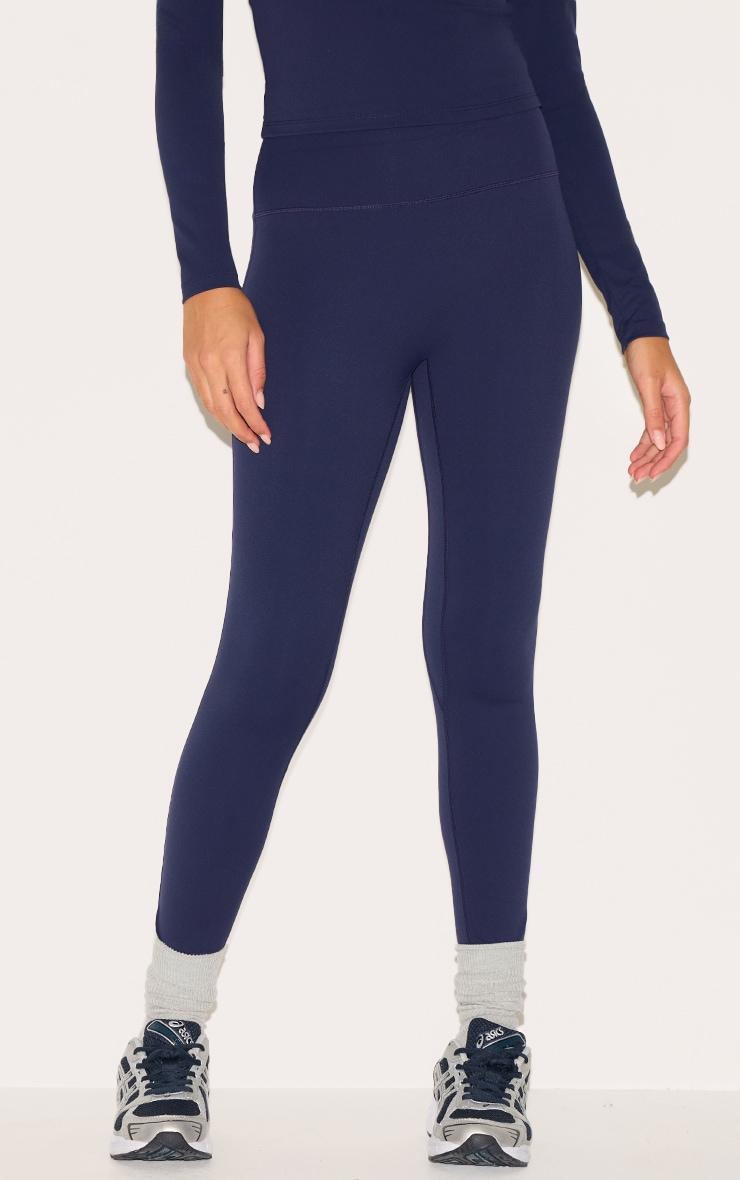 Navy Sculpt High Waist Gym Leggings Product Image