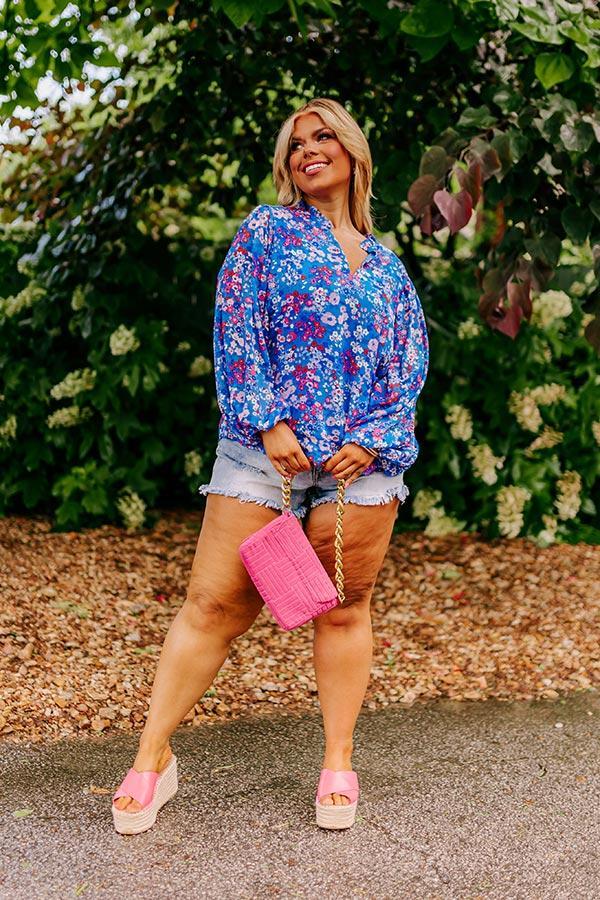 Making Joy Shift Top in Blue Curves Product Image