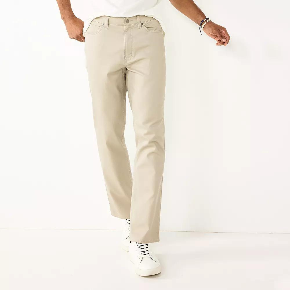 Men's Sonoma Goods For Life® Straight-Fit 5-Pocket Everyday Pant, Size: 29X30, Light Grey Product Image