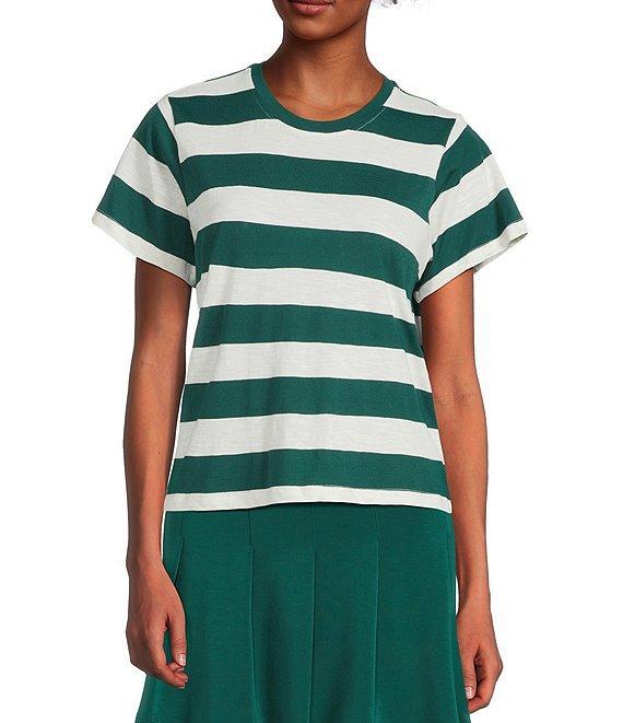 Copper Key Stripe Short Sleeve Boxy T-Shirt Product Image