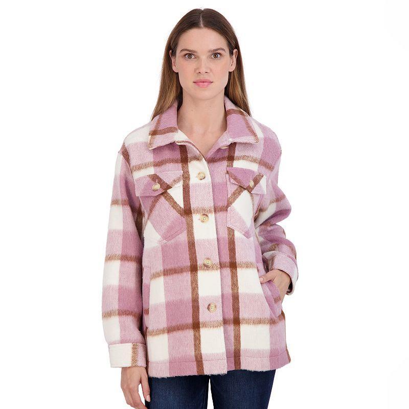 Juniors Sebby Plaid Shacket, Womens Product Image