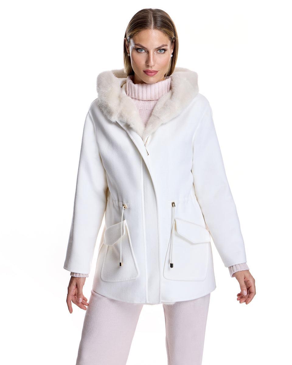 Wool blend Parka with Mink Trim Product Image