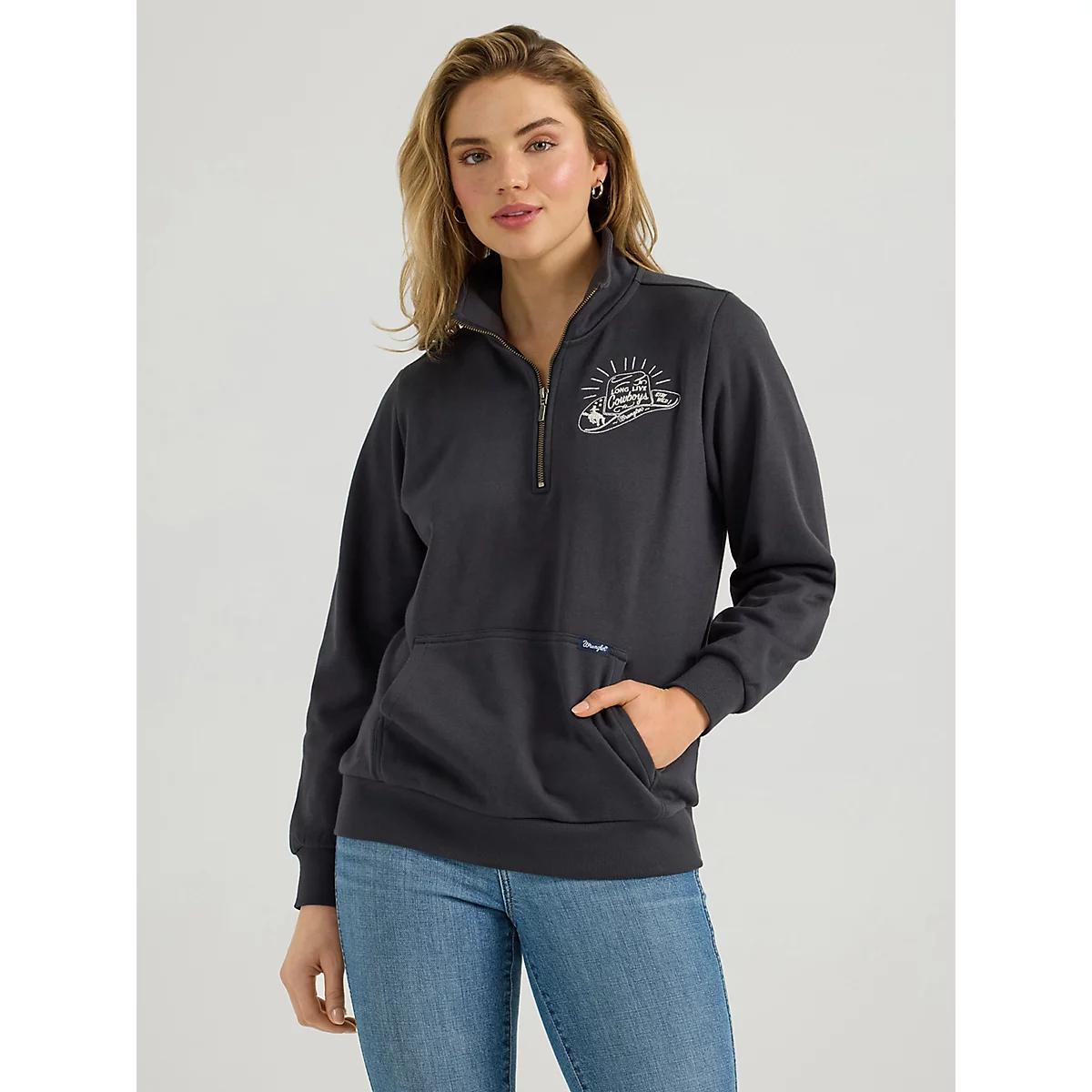 Women's Wrangler Long Live Cowboys® Quarter Zip Pullover | Women's JACKETS & OUTERWEAR | Wrangler® Product Image