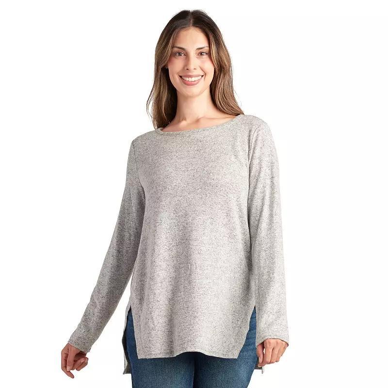 Womens AGB Long Sleeve Split Hem Tunic Pink Product Image