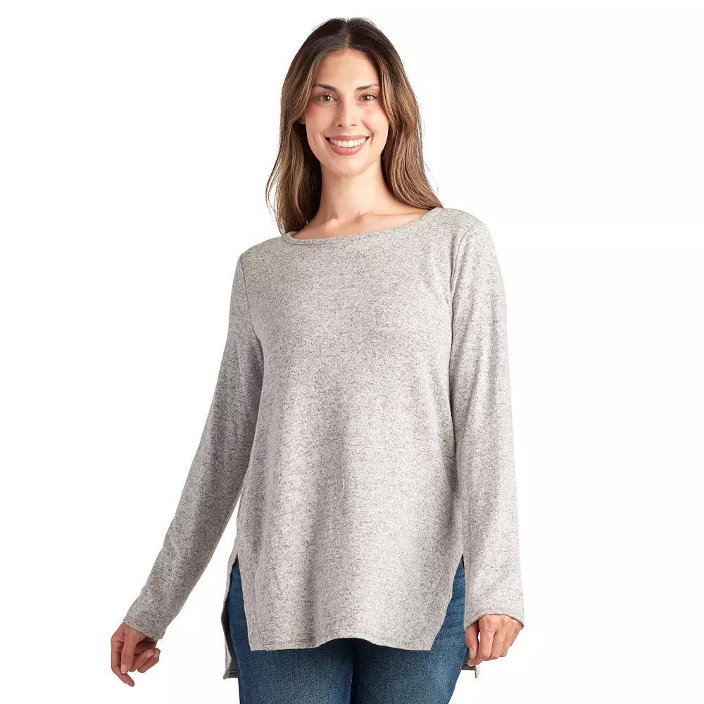 Womens AGB Long Sleeve Split Hem Tunic Pink Product Image