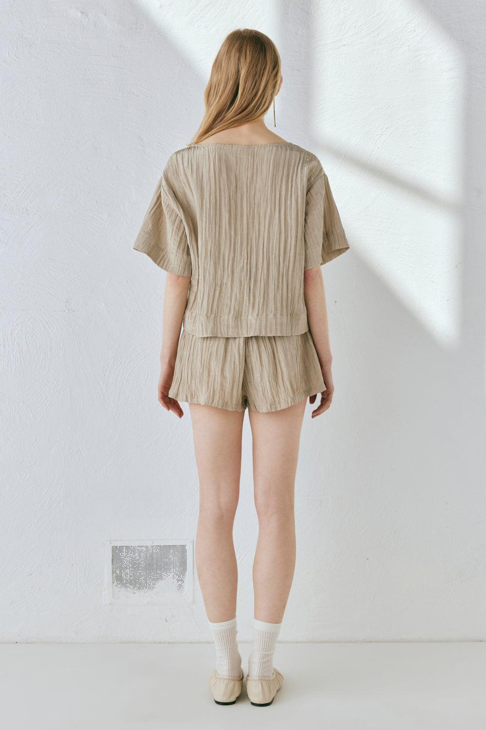 The Sea & I Smock Top Taupe Product Image