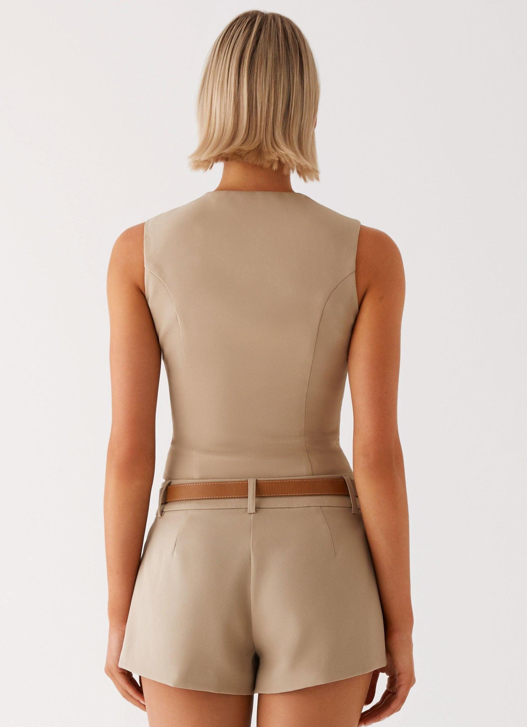 Bonny Fitted Top - Brown Product Image