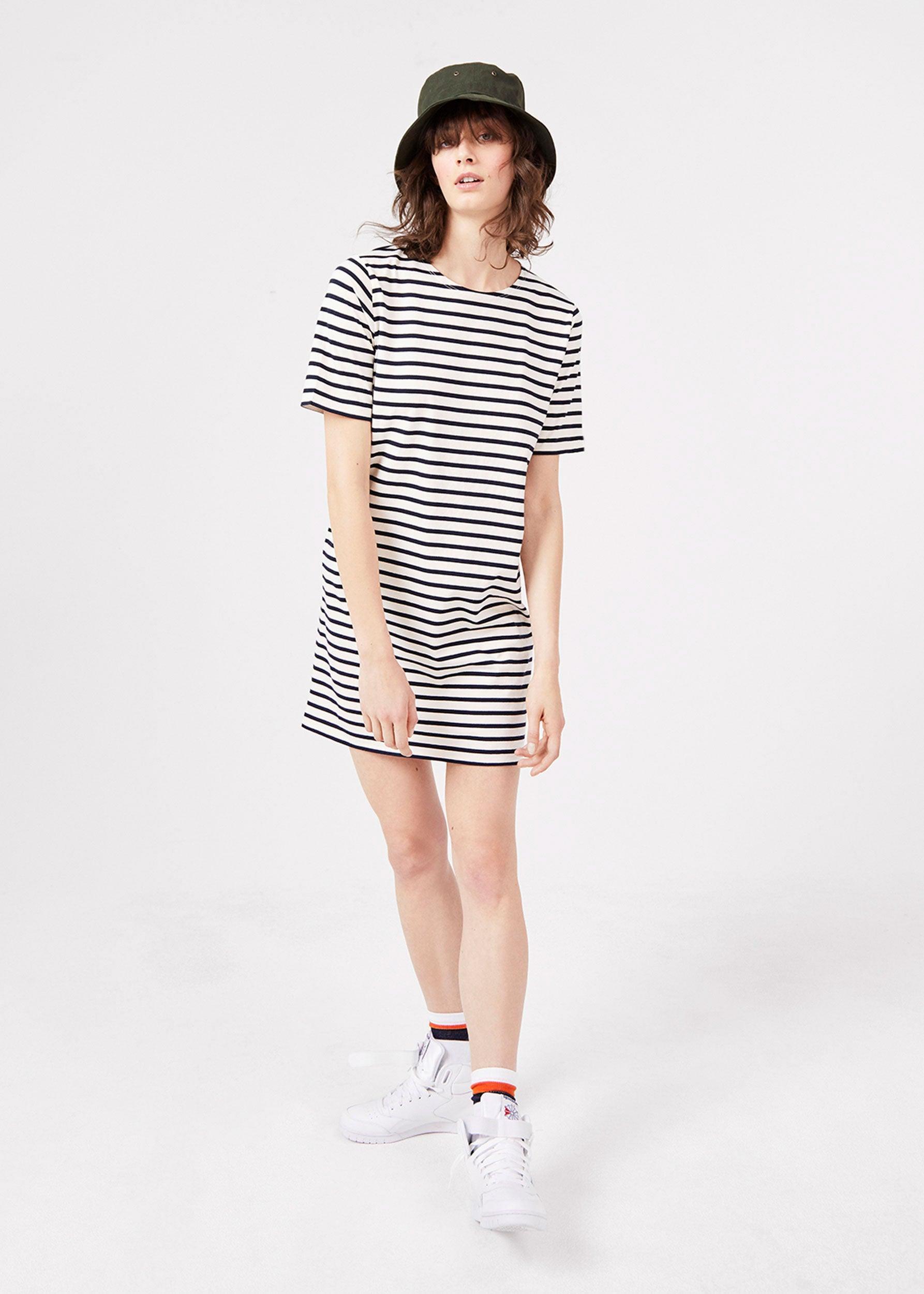 The Tee Dress - Cream/Navy Female Product Image