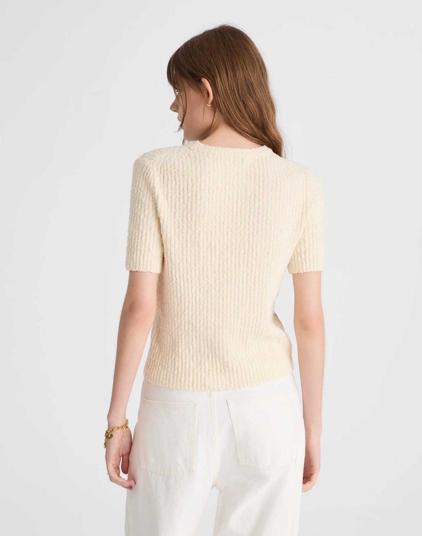 Bouclé-Knit Crewneck Sweater Tee Product Image