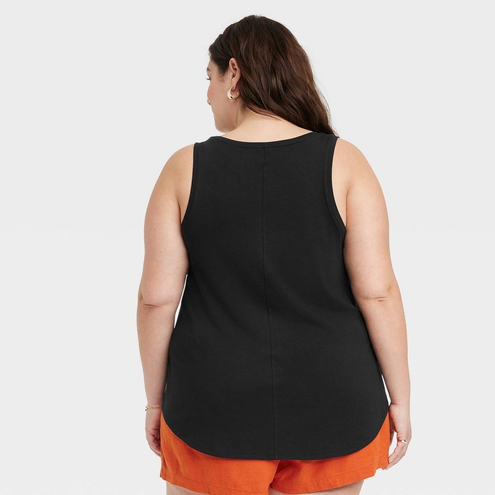 Womens Drapey Tank Top - Ava & Viv Black 4X Product Image